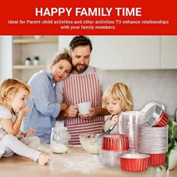 Red Aluminum Foil Baking Cups with Lids for Parties
