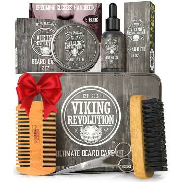 Viking Revolution Beard Care Kit for Men - Grooming Essentials