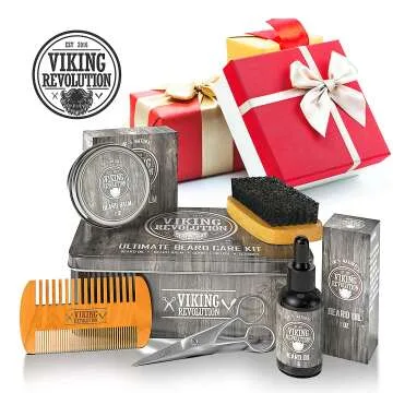 Viking Revolution Beard Care Kit for Men - Grooming Essentials