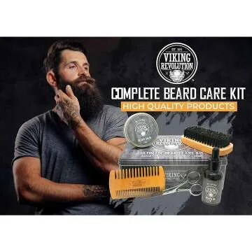 Viking Revolution Beard Care Kit for Men - Grooming Essentials