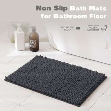 Ultra Soft Non-Slip Bath Mat Set for Elegant Bathrooms