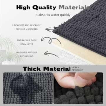 Ultra Soft Non-Slip Bath Mat Set for Elegant Bathrooms