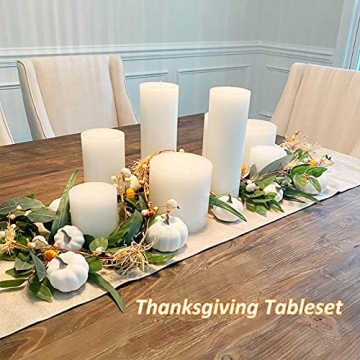 Orgrimmar 12PCS Realistic White Pumpkins for Fall Decor