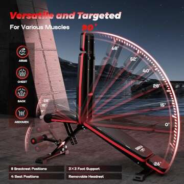 FLYBIRD Adjustable Weight Bench for Home Gym, 750LBS