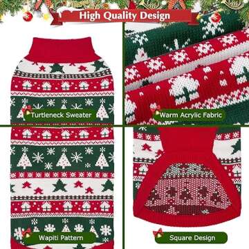 PUPTECK Christmas Dog Sweaters for Festive Warmth