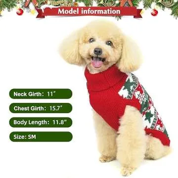 PUPTECK Christmas Dog Sweaters for Festive Warmth