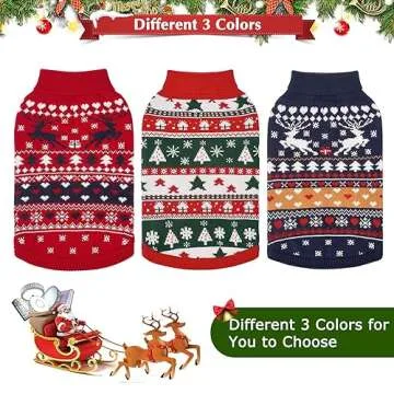 PUPTECK Christmas Dog Sweaters for Festive Warmth