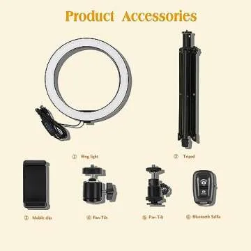 10" Ring Light with 59" Tripod Stand & Phone Holder for YouTube Video, Dimmable Led Ring Light for Camera, Video, Makeup, Selfie Photography Compatible with Smartphone