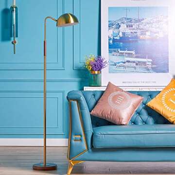 VONLUCE Gold Floor Lamp Mid-Century Modern Adjustable