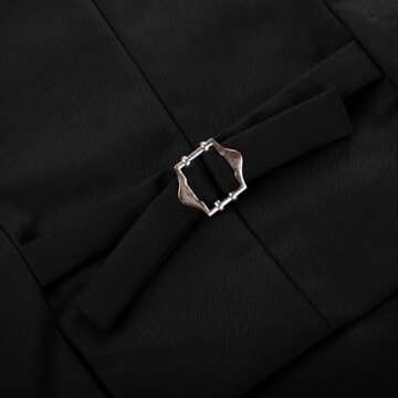 Belle Poque Waistcoat Vest for Women Suit Vest Tops Asymmetrical Hem Tuxedo Vest Sleeveless Blazers Jackets Black XL