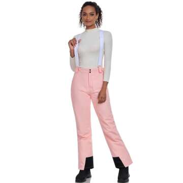 ALSOGO Women's Insulated Snow Pants Winter Warm Ski Pant Outdoor Waterproof Windproof Snowboard Bibs...