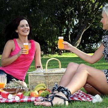 48 Pcs Plastic Juice Bottles Bulk with Caps, Small Reusable Juice Bottles Empty Clear Bottles Beverages Drink Containers Mini Fridge Bottles for Juicing, Smoothies, Tea, Milk, Coffee (White,4 oz)