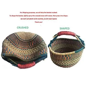 Handmade Ghana Bolga Basket - Eco-Friendly Shopping Solution