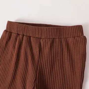 18 Months Girl Clothes Toddler Girl Outfits Long Sleeve Ruffle Shirt Cotton Solid Pant Set Baby Gifts Fall 18-24 Months Girl Clothing