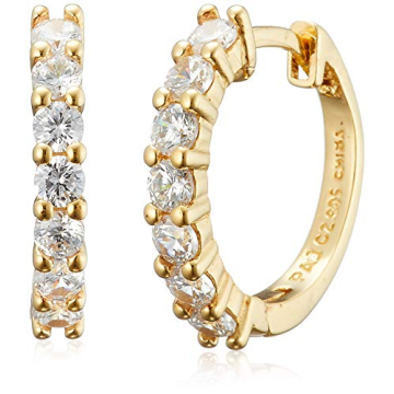 Amazon Essentials Yellow Gold Plated Sterling Silver Hinged Huggie Hoop Earrings (previously Amazon Collection)