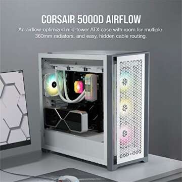 Corsair 5000D Airflow Tempered Glass Mid-Tower ATX PC Case - White