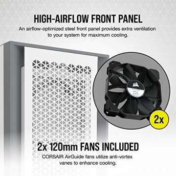 Corsair 5000D Airflow Tempered Glass Mid-Tower ATX PC Case - White