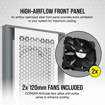 Corsair 5000D Airflow Tempered Glass Mid-Tower ATX PC Case - White