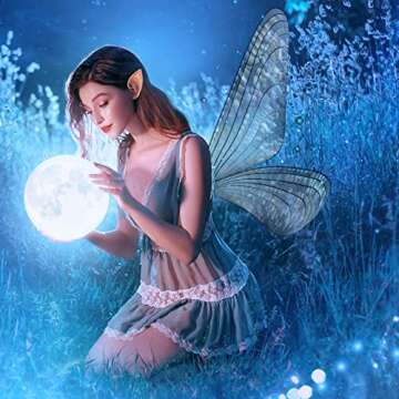 Whaline 3 Pairs Latex Elf Ear Pixie Dress Up Costume Soft Pointed Goblin Ears Cosplay Halloween Part...