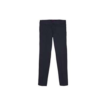 French Toast Big Girls Stretch Twill Straight Leg Pant, Navy, 16