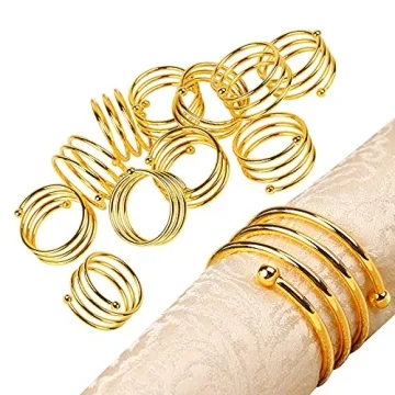 Elegant Gold Napkin Rings Set of 12 for Every Occasion