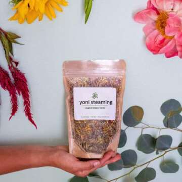 Yoni Steaming Herbs (5 Steams) | Cleansing + Gentle Formula | Formulated by Trained Herbalist | USDA Organic Vaginal Steam, V-Steam, Yoni Steaming Herbs | V Steam Kit