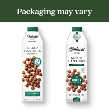 Elmhurst Milked Hazelnuts Unsweetened Milk 32oz Pack of 6