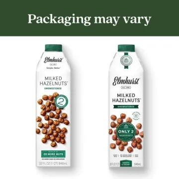 Elmhurst Milked Hazelnuts Unsweetened Milk 32oz Pack of 6