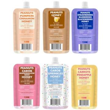 BUDDY BUDDER 6 Pack Mixed Flavor Squeeze Packs, 100% Natural Dog Peanut Butter, Healthy Peanut Butter Dog Treats, Made in USA, (4oz Packs)