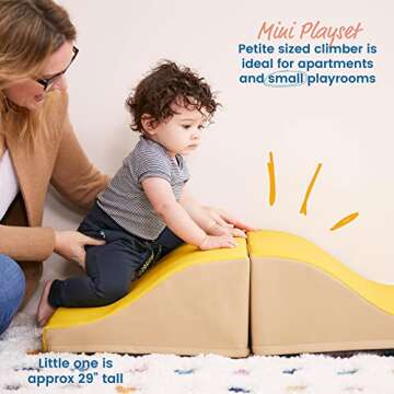 ECR4Kids SoftZone Junior Mix n' Match Slide, Beginner Playset, Yellow, 2-Pack