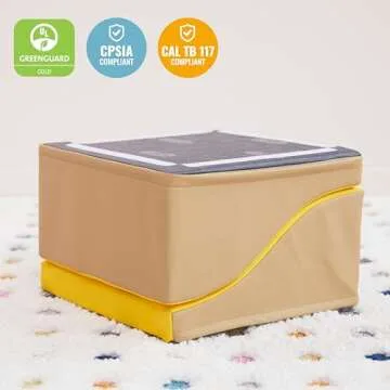 ECR4Kids SoftZone Junior Mix n' Match Slide, Beginner Playset, Yellow, 2-Pack