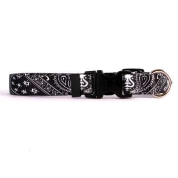 Durable Bandana Black Dog Collar Small Size Made In USA