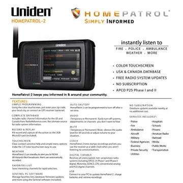 Uniden HomePatrol-2 Touchscreen Police Scanner