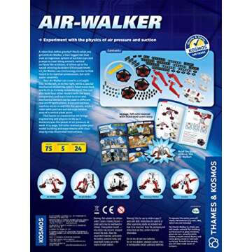 Thames & Kosmos Air-Walker Gravity-Defying Wall-Walking Robot Science Experiment Kit, 5 Robotic Models for Ages 8+ , Blue
