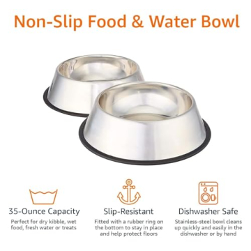 Durable Non-Skid Pet Bowl Set for Dogs and Cats