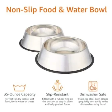 Durable Non-Skid Pet Bowl Set for Dogs and Cats