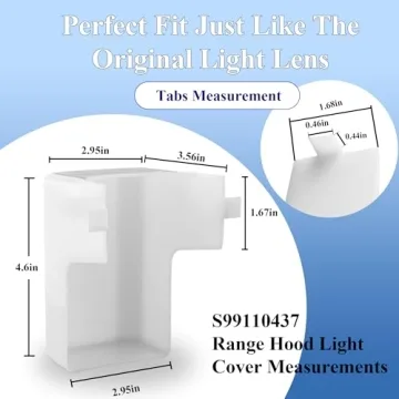 99110437 Range Hood Light Cover fit for Broan Nutone 41000 40000 42000 45000 BP43 S99110437 99110437 fit for Broan Range Hood Light Cover prime&swift