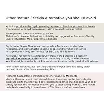 Easy Use Organic Stevia Powder 200g (7.05oz / 1600 Servings) All Natural Alternative Sweetener 12 x Sweeter than Processed Sugar with No Artificial additives & fillers