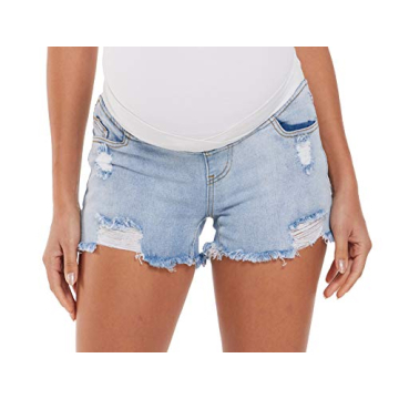 Foucome Maternity Jean Shorts for Stylish Comfort and Fit