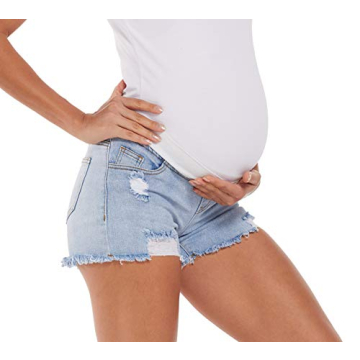 Foucome Maternity Jean Shorts for Stylish Comfort and Fit