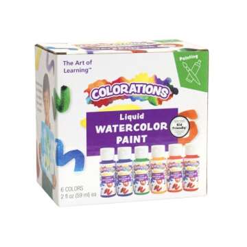 Colorations Liquid Watercolor Paint Set of 6, 2 OZ Each