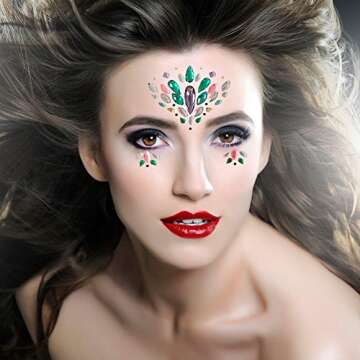 Enchanting 8 Sets Mermaid Face Gems for Festival Glitz and Glam