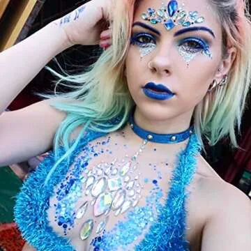 8 Sets Mermaid Face Gems for Festivals Rave Makeup