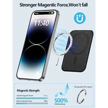 For Magsafe Wallet with AirTag Holder, 6-Card Holder, Stronger Magnetic Phone Wallet Holder for iPhone 16/15, iPhone 14/13/12 Series, Magsafe Wallet Airtag, RFID Blocking, Not included Airtag, Black