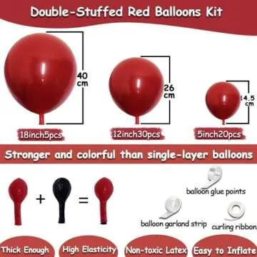 Double Stuffed Red Balloon Garland Kit for All Events