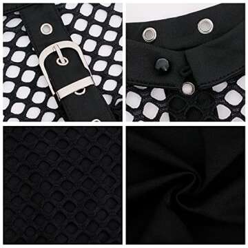 jascaela Women's Sexy Fishnet Choker Halter Crop Top