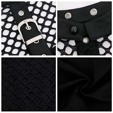 jascaela Women's Sexy Fishnet Choker Halter Crop Top