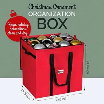 Extra Large Ornament Storage Container Holds 48 Six-Inch Ornaments