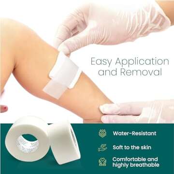 NanaCare Paper Surgical Tape 1 inch x 11yd +10pc Gauze Pads| 4 Rolls Microporous Micropore Tape|Medical Tape for Skin, Dressings, Face, Wound Care | First Aid Bandage Tape