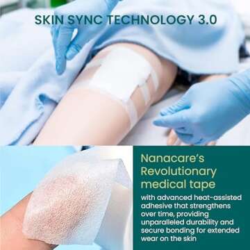 NanaCare Paper Surgical Tape 1 inch x 11yd +10pc Gauze Pads| 4 Rolls Microporous Micropore Tape|Medical Tape for Skin, Dressings, Face, Wound Care | First Aid Bandage Tape